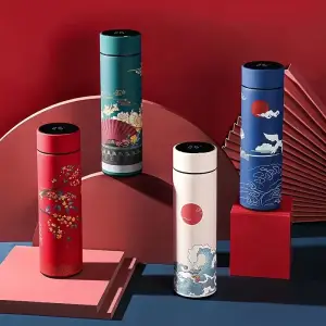 Thermos à Affichage de Température style Rétro Chinois