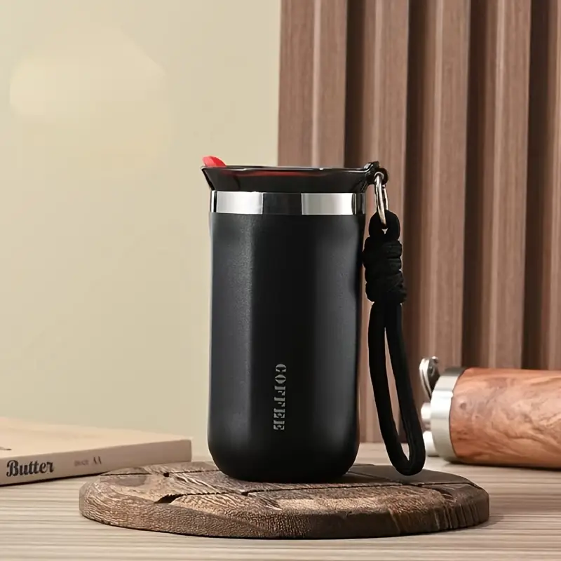Tasse thermos 350 ml en acier inoxydable_Noir